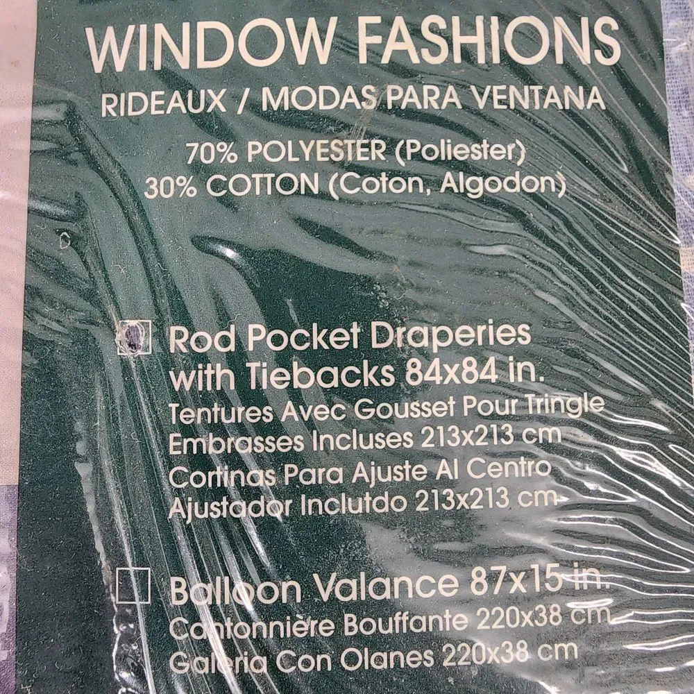 Vintage Cannon Living Legacies‎ Blue Rod Pocket Draperies with Tiebacks 84